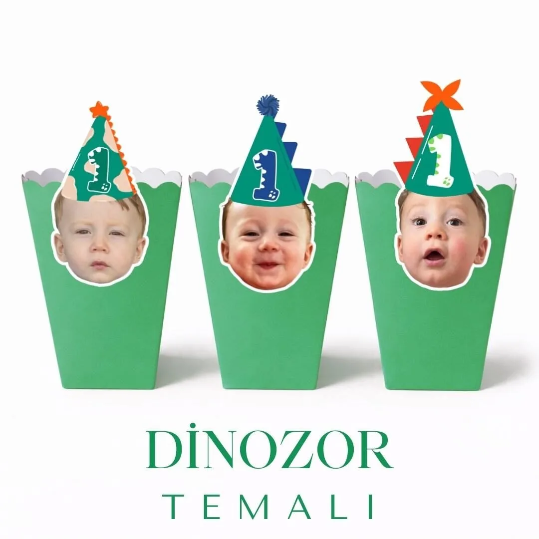 Dinozor Temalı – Resimli Popcorn Kutusu