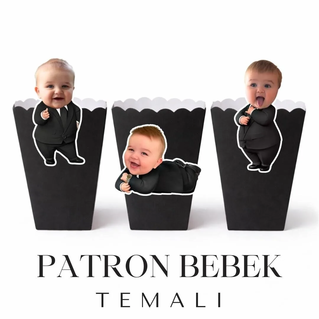 Patron Bebek Temalı – Resimli Popcorn Kutusu