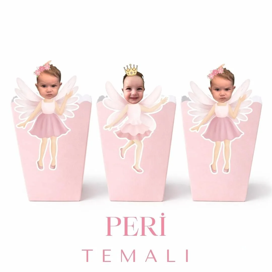 Peri Temalı – Resimli Popcorn Kutusu