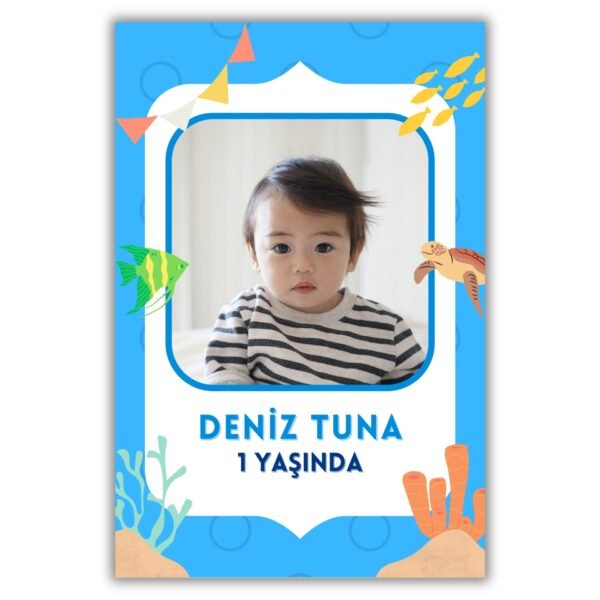 Deniz Temalı Kalın Doğum Günü Magneti