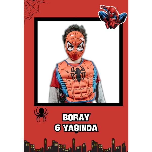 Spiderman Temalı Kalın Doğum Günü Magneti
