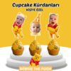Resimli Cupcake Kürdanı - Winnie The Pooh Temalı