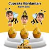 Resimli Cupcake Kürdanı - Arı Temalı