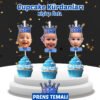 Resimli Cupcake Kürdanı - Prens Temalı