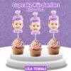 Resimli Cupcake Kürdanı - Lila Temalı