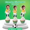 Resimli Cupcake Kürdanı - Futbolcu Temalı