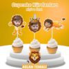14 Resimli Cupcake Kürdanı - Aslan Temalı