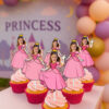 4 Resimli Cupcake Kürdanı - Prenses Temalı