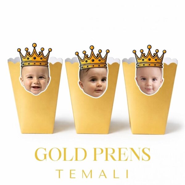 Kral Tacı Temalı - Resimli Popcorn Kutusu