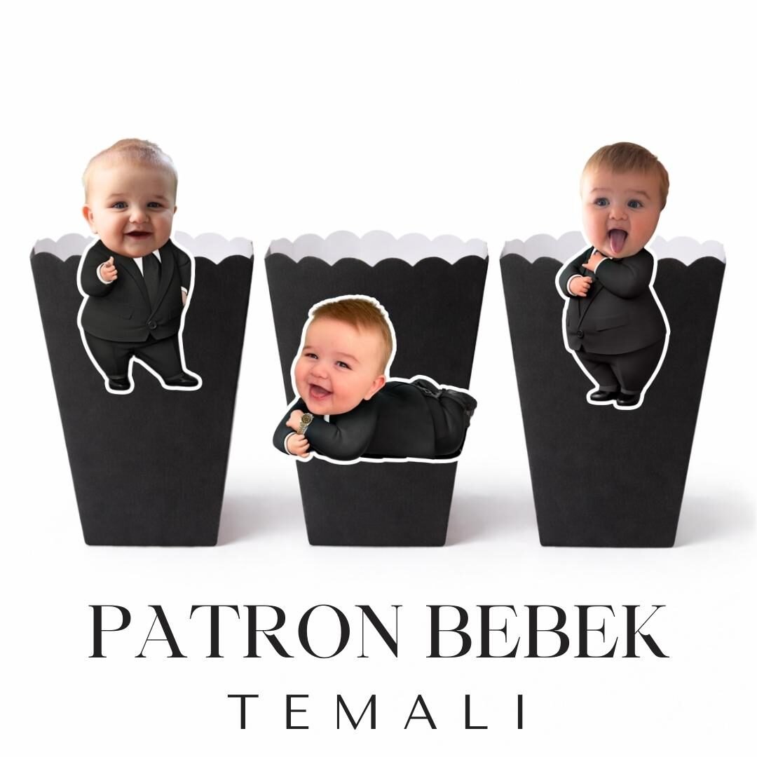 Patron Bebek Temalı – Resimli Popcorn Kutusu