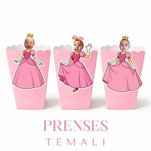 Prenses Temalı - Resimli Popcorn Kutusu