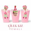 Çilek Kız Temalı - Resimli Popcorn Kutusu