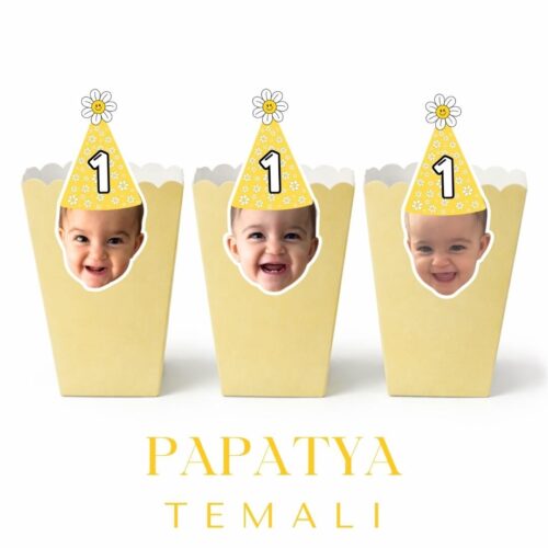 Papatya Temalı - Resimli Popcorn Kutusu