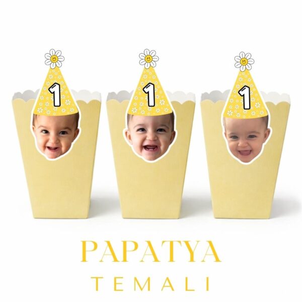 Papatya Temalı - Resimli Popcorn Kutusu