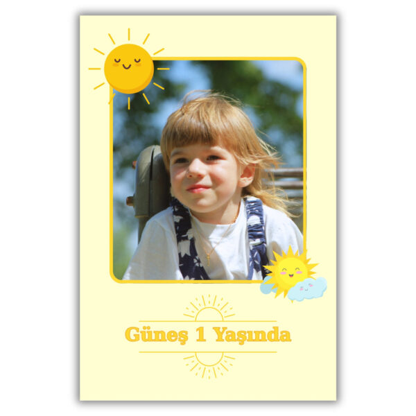 Güneş Temalı Kalın Doğum Günü Magneti