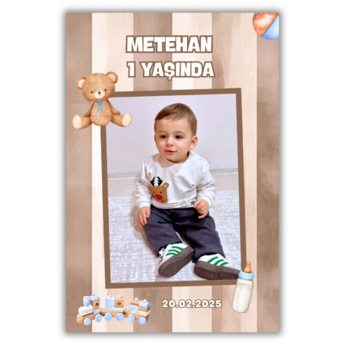 Kahverengi Ayıcık Temalı Kalın Doğum Günü Magneti