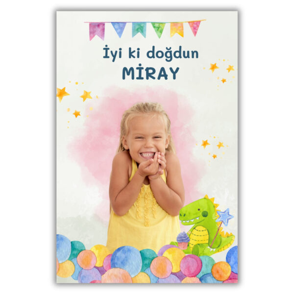 Baloncuk Temalı Kalın Doğum Günü Magneti