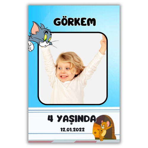 Tom ve Jerry Temalı Kalın Doğum Günü Magneti