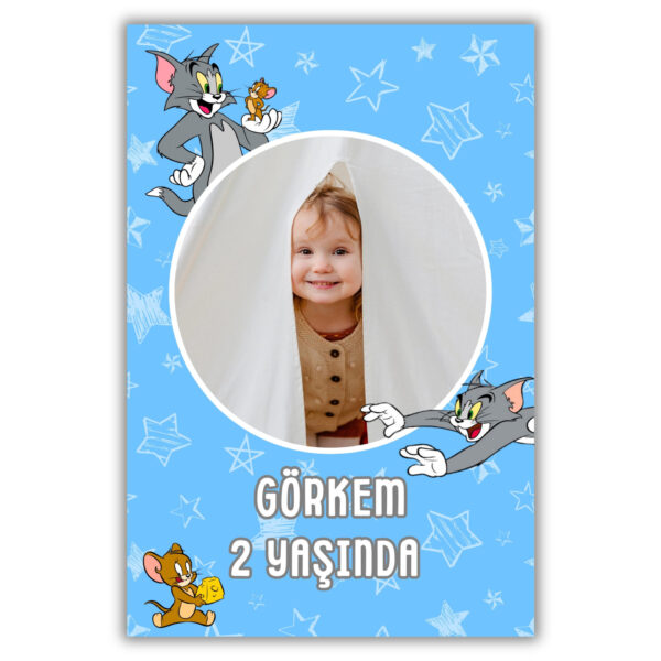 Tom ve Jerry Temalı Kalın Doğum Günü Magneti