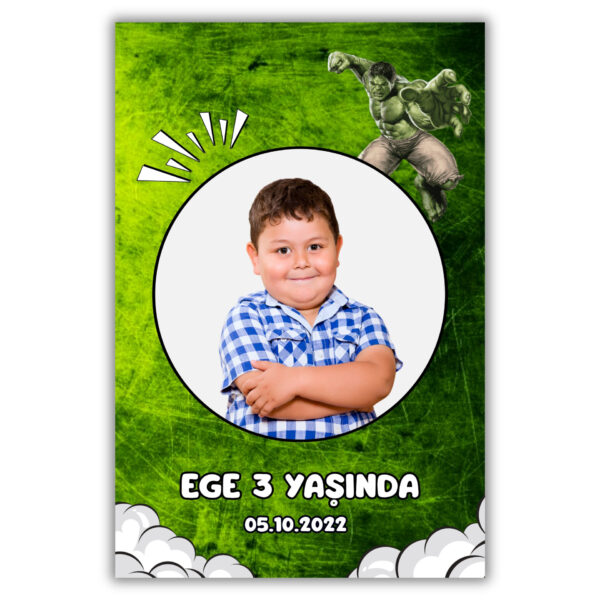 Hulk Temalı Kalın Doğum Günü Magneti