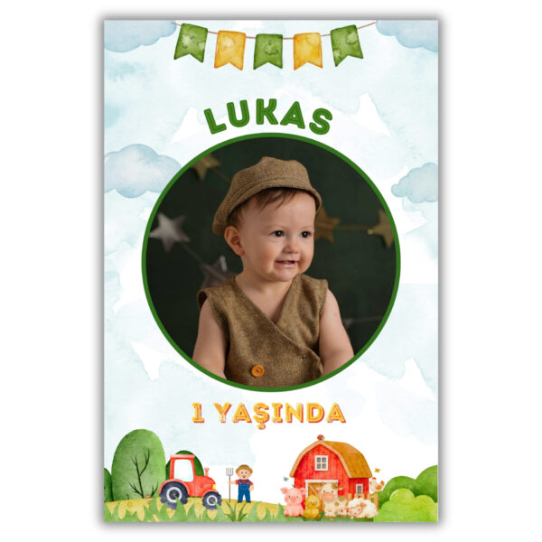 Çiftlik Temalı Kalın Doğum Günü Magneti