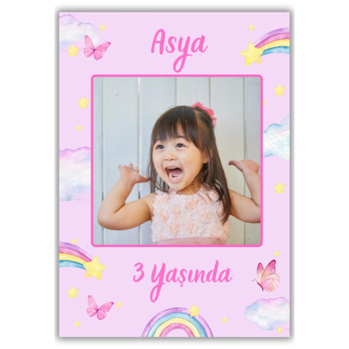 GökkuşağıTemalı Kalın Doğum Günü Magneti