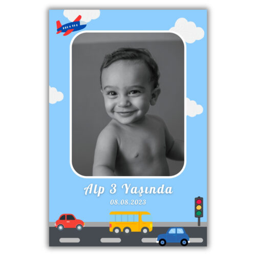 Araba Temalı Kalın Doğum Günü Magneti