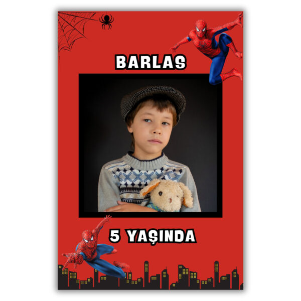 Örümcek AdamTemalı Kalın Doğum Günü Magneti