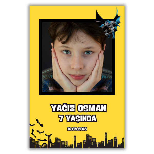 BatmanTemalı Kalın Doğum Günü Magneti