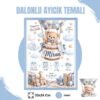 Balonlu Ayıcık Temalı Yenidoğan Anı Tablosu