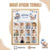Mavi Ayıcık Temalı 12 Ay Anı Tablosu Fotoğraflı