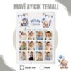 Mavi Ayıcık Temalı 12 Ay Anı Tablosu Fotoğraflı