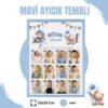 Mavi Ayıcık Temalı 12 Ay Anı Tablosu Fotoğraflı