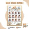 Mavi Ayıcık Temalı 12 Ay Anı Tablosu Fotoğraflı