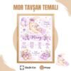 Mor Tavşan Temalı Yenidoğan Anı Tablosu