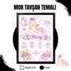 Mor Tavşan Temalı Yenidoğan Anı Tablosu