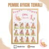 pembe ayıcık temalı ahşap çerçeve Pembe Ayıcık Temalı 12 Ay Anı Tablosu Fotoğraflı