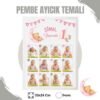 Pembe Ayıcık Temalı 12 Ay Anı Tablosu Fotoğraflı