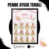 Pembe Ayıcık Temalı 12 Ay Anı Tablosu Fotoğraflı