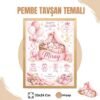 Pembe Tavşan Temalı Yenidoğan Anı Tablosu