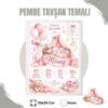 Pembe Tavşan Temalı Yenidoğan Anı Tablosu