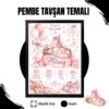 Pembe Tavşan Temalı Yenidoğan Anı Tablosu