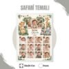 safari temalı beyaz çerçeve Safari Temalı 12 Ay Anı Tablosu Fotoğraflı