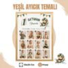 Yeşil Ayıcık Temalı 12 Ay Anı Tablosu Fotoğraflı