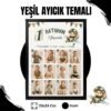 Yeşil Ayıcık Temalı 12 Ay Anı Tablosu Fotoğraflı