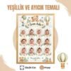 Yeşillik ve Ayıcık Temalı 12 Ay Anı Tablosu Fotoğraflı