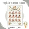 Yeşillik ve Ayıcık Temalı 12 Ay Anı Tablosu Fotoğraflı